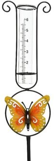 Decoris Regenmeter 33 cm met vlinder decoratie