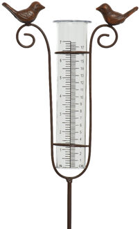 Decoris Regenmeter polyresin H115cm met vogels