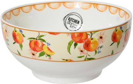 Decoris Schaal porselein Ø15cm perzik oranje