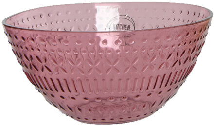 Decoris Schaaltje/kommetje - roze - kunststof - D14 x H7 cm - campingservies