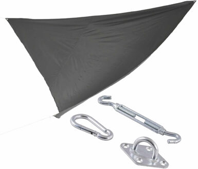 Decoris Schaduwdoek/zonnescherm driehoek zwart 3,6 x 3,6 x 3,6 meter met ophanghaken - Schaduwdoeken