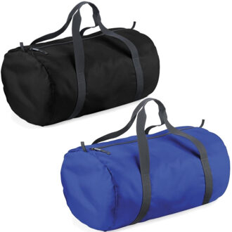 Decoris Set van 2x kleine sport/draag tassen 50 x 30 x 26 cm - Zwart en Blauw - Sporttassen