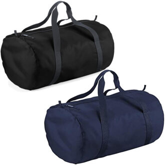 Decoris Set van 2x kleine sport/draag tassen 50 x 30 x 26 cm - Zwart en Donkerblauw - Sporttassen