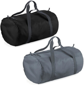 Decoris Set van 2x kleine sport/draag tassen 50 x 30 x 26 cm - Zwart en Grijs