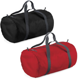 Decoris Set van 2x kleine sport/draag tassen 50 x 30 x 26 cm - Zwart en Rood - Sporttassen