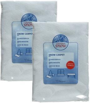 Decoris Sneeuwdeken - 2x stuks - wit - 120 x 80 cm - sneeuwtapijt - sneeuw achtergrond