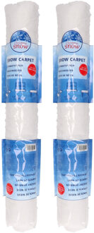 Decoris Sneeuwdeken - 2x stuks - wit - 300 x 60 cm - polyester - sneeuwtapijt - sneeuw