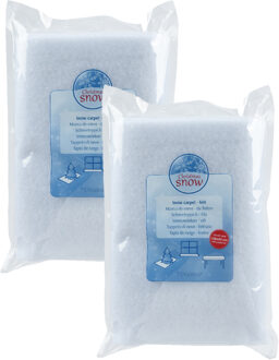 Decoris Sneeuwdeken - 2x - wit - 100 x 100 cm - polyester - sneeuwtapijt - kerstversiering