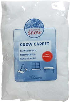 Decoris Sneeuwdeken - 2x - wit - 120 x 80 cm - polyester - sneeuwtapijt - kerstversiering