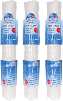 Decoris Sneeuwdeken - 3x stuks - wit - 300 x 60 cm - polyester - sneeuwtapijt - sneeuw