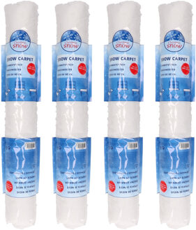 Decoris Sneeuwdeken - 4x stuks - wit - 300 x 60 cm - polyester - sneeuwtapijt - sneeuw