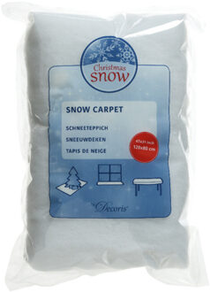 Decoris sneeuwdeken - wit - 120 x 80 cm - polyester - sneeuwtapijt - sneeuw achtergrond