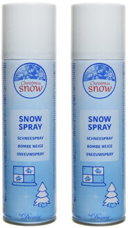 Decoris Sneeuwspray - 2x - wit - 150 ml - spuitsneeuw - kunstsneeuw - nepsneeuw - sneeuw decoratie