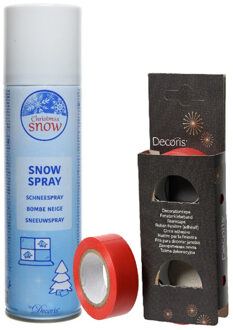 Decoris Sneeuwspray en raamtape - spuitsneeuw - kunstsneeuw - nepsneeuw - sneeuw decoratie