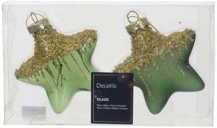 Decoris Ster glas l2b4.5h4 cm esprs ass 12st kerst Bruin