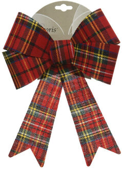 Decoris strikken - geruit - 26 cm - kerstversiering - kerstdecoratie - kerstoomversiering Multi