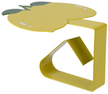 Decoris Tafelkleed klemmen - 4x - citroen - geel - ijzer - 7 x 4 cm