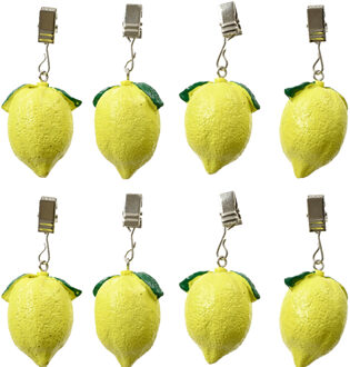 Decoris Tafelkleedgewichtjes/hangers - 8x - citroen - ijzer - geel