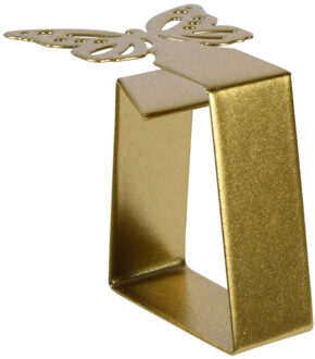 Decoris tafelkleedklemmen - 4x - vlinder - goud - ijzer - 4 x 5 cm - tafelkleedklemmen