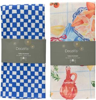 Decoris Tafelloper polyester katoen 32x140cm verschillende