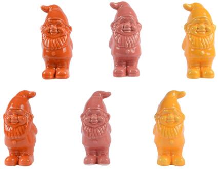 Decoris Tuinkabouter keramiek H10cm oranje
