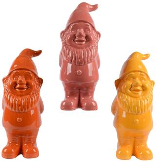 Decoris Tuinkabouter keramiek H35cm oranje