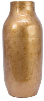 Decoris Vaas - antiek look - goudkleurig - keramiek - D24 x H60 cm