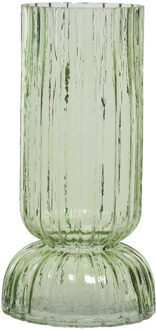 Decoris Vaas/bloemenvaas - glas - D13 x H26 cm - lichtgroen