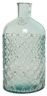 Decoris Vaas/bloemenvaas van gerecycled glas - D14 x H28 cm - transparant - Vazen