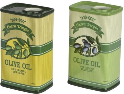 Decoris Vaas dolomiet 10,8x7,6x17,5cm groen