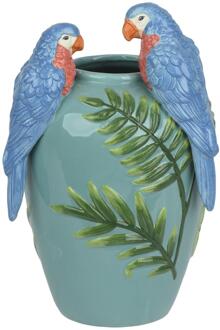 Decoris Vaas dolomiet blauw 20x19x30,5cm groen