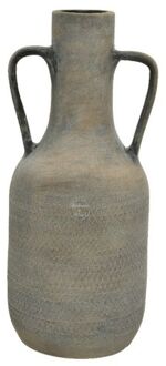 Decoris Vaas - fles model - terracotta - grijs - D19 x H45 cm