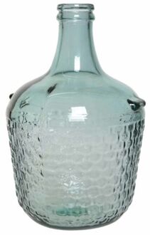 Decoris Vaas - flesvormig - gerecycled glas - lichtblauw - 20 x 30 cm