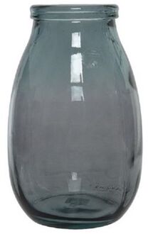 Decoris Vaas - grijs - gerecycled glas - 18 x 28 cm