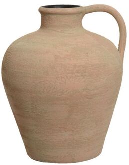 Decoris Vaas - kruik model - terracotta - licht bruin - D25 x H30 cm
