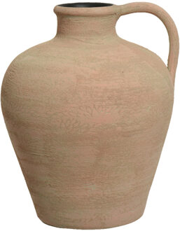 Decoris Vaas kruik model - terracotta - licht bruin - D28 x H37 cm