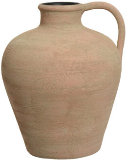 Decoris Vaas kruik model - terracotta - lichtbruin - D25 x H30 cm