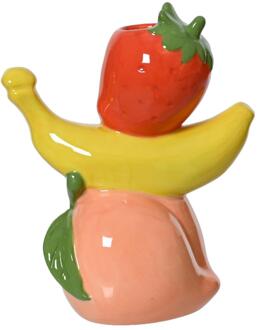 Decoris Vaas porselein H18cm fruit multi