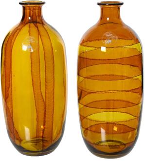 Decoris Vaas recycled glas H31cm geel