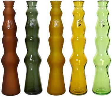 Decoris Vaas recycled glas Ø7x32cm verschillende