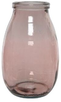 Decoris Vaas - roze - gerecycled glas - 18 x 28 cm