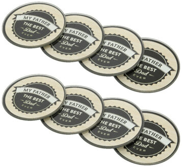 Decoris Vaderdagcadeau 8x bierviltjes/onderzetters My Father 9 cm
