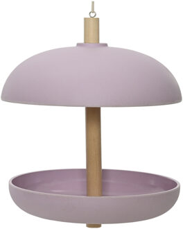 Decoris Vogelvoedersilo - hangend - lila paars - bamboe - 25 cm - Vogelvoederhuisjes