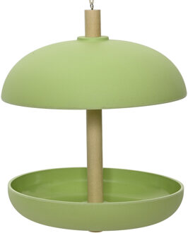 Decoris Vogelvoedersilo - hangend - pistache groen - bamboe - 25 cm - Vogelvoederhuisjes