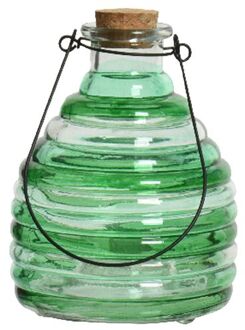 Decoris Wespenvanger/wespenval met hengsel - glas - groen - D13 x H17 cm - Ongediertevallen - Ongediertebestrijding