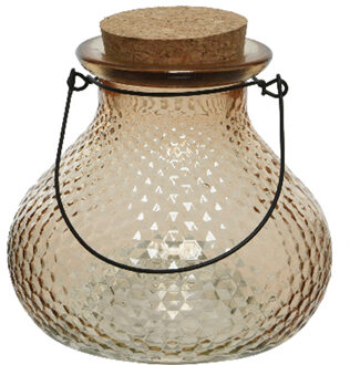 Decoris Wespenvanger/wespenval met hengsel - glas - lichtbruin - D14 x H13 cm