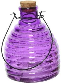Decoris Wespenvanger/wespenval - transparant paars - 17 cm - glas - Insectenvangers/insectenvallen - Insecte