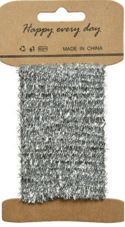 Decoris Zilver lametta lint ijzerdraad op rol 200 cm