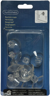 Decoris Zuignap plc clip l4b4h2 cm hldr 12st Transparant