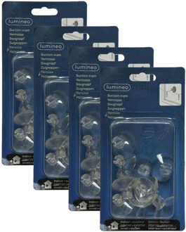 Decoris Zuignappen haakjes - 48x stuks - 3,5 x 1,5 cm- voor kerstverlichting